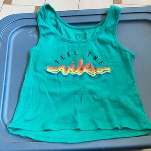 Cropped turquoise tank top
